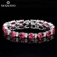 ราคา Sepj สร้อยข้อมือเพชรคิวบิกเซอร์โคเนียทรงรีสวยงามสำหรับผู้หญิงชุบทองคำขาวประดับเพชร แถมฟรีตะขอขยาย B040 (19549614643)