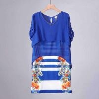 ราคา ชุดเดรสแขนสั้นพิมพ์ลายแบรนด์เนมฤดูใบไม้ผลิปี 2024 ทรงเข้ารูปเอวสูง กระโปรงทรงเอ ผ้าโพลีเอสเตอร์ 100 ลดราคา (23145594116)