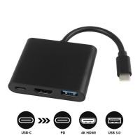 ราคา พร้อมส่ง 3In1 แปลง Type C To HDMI USB 3 0 PD สายต่อมือถือเข้าทีวี 4k HD Video Converter HUB สายต่อมือถือเข้าทีวี (21887878157)