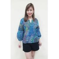 ราคา ส่งฟรี เสื้อเบลาส์คอวี ผ้าป่านเนปาล ลายนกยุง เสื้อแฟชั่นผู้หญิงเเขนสี่ส่วน แขนบอลลูน Zara official thailand เสื้อฟรีไซส์อก 38 43 ยาว 23 (20056416712)