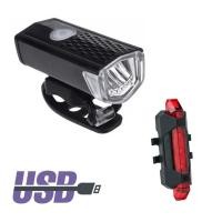 ราคา ไฟหน้าจักรยาน RAYPAL 300Lumens ไฟท้ายจักรยาน DC918 USB (153087785)
