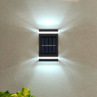 ราคา Vimite ไฟติดผนังโซล่า Led Solar Wall Light Outdoor Waterproof โคมไฟโซล่าเซล Warm White Fence Light Up and Down Lighting โซล่าเซลล์สวน Garden Decoration Lights ไฟหน้าบ้าน โคมไฟติดผนัง (22963910523)