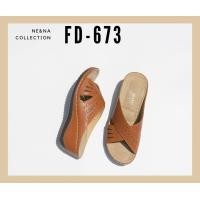 ราคา รองเท้าผู้หญิงเเบบเเตะสวมส้นเตารีด No FD 673 NE NA Collection Shoes (9569386319)