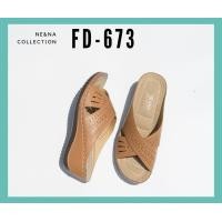 ราคา รองเท้าผู้หญิงเเบบเเตะสวมส้นเตารีด No FD 673 NE NA Collection Shoes (7902342450)