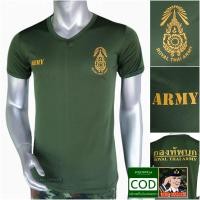 ราคา เสื้อซับในทหาร กองทัพบก สีเขียวขี้ม้า คอวี สกรีนโลโก้กองทัพบก ทบ ARMY (1148388303)
