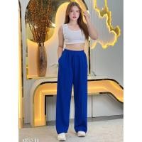 ราคา กางเกงขายาวเอวสูง เอวยางยืด ขายาว ผ้าฮานาโกะ กางเกงขายาวผญ กางเกงขาตรง เอวจั้ม มีกระเป๋า 2 ข้าง K9247 (23011807765)