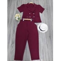 ราคา ชุดเซตสาวอวบอ้วนชุดเซตไซส์ใหญ่ชุดเซต2ชิ้น เสื้อปกสูทกระดุม4เม็ด กางเกงขายาว เสื้อยาว25นิ้วกางเกงยาว38นิ้ว (21493219242)