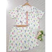 ราคา ชุดเซตสาวอวบ สาวพลัสไซส์ ชุดเซต2ชิ้นไซล์ใหญ่ เสื้อปกทหารเรือ แต่งลูกไม้ กางเกงกระโปรง ด้านหน้ากระโปรงด้านหลังกางเกง Lady Clothing ผู้หญิง Women (22454298466)