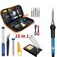 ราคา 15 ชิ้น 60W ปรับอุณหภูมิได้ จอแอลซีดีหัวแร้งไฟฟ้า ปั๊มเครื่องมือเชื่อม หัวแร้งบัดกรี electric soldering iron ปั๊มเครื่องมือเชื่อม หัวแร้งบัดกร ตะกัวบัดกรี ตะกั่วบัดกรี Soldering Lead (21543908386)