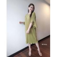ราคา ชุดพลีท ชุดพลีสแขนสามส่วน แขนระบาย ชุดทำงาน แฟชั่นสาวอวบ b83เดรสสีสุภาพ ชุดคุณแม่ ชุดคุณนาย ชุดคลุมท้อง ชุดพลีททรงสวย ชุดเดรสเนื้อผ้าอัดพลีท ชุดเดรสออกงาน ชุดคลุมท้องแฟชั่น ชุดเดรสสาวอวบ ชุดเดรส Frees