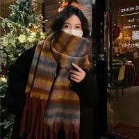 ราคา ผ้าพันคอสาวฤดูหนาวหนาอบอุ่นลายสก๊อตผ้าคลุมไหล่ขนาดใหญ่ผ้าพันคอคอป้องกัน (23308937157)