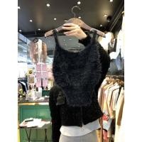 ราคา พร้อมส่ง เสื้อสายเดี่ยวไหมพรมขนปุย สไตล์เกาหลีมุ้งมิ้ง น่ารักฟรุ้งฟริ้งผ้านุ่มไม่หนาใส่สบาย M2009 (17186862008)