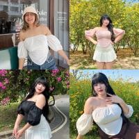 ราคา Balloon top เสื้อเปิดไหล่ แขนบอลลูน คนอ้วน สาวอวบ (17631997399)