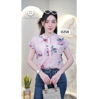 ราคา ขายดี Chanan เสื้อชีฟองลายดอก คอจีน แขนสั้น ทรงสวย ใส่เที่ยวใส่ทำงานได้ มี3สี รุ่น0258 เสื้อทำงาน เสื้อออกงาน เสื้อชีฟอง เสื้อเชิ๊ต เสื้อคอจีน เสื้อคอปก เชิ้ตคอปก (22700465362)