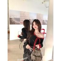 ราคา ลายสก๊อตเย็บโบว์เสื้อยืดไหล่เฉียงเสื้อเปิดไหล่แบบสั้นสำหรับผู้หญิง (23263423477)