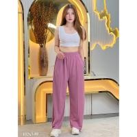 ราคา กางเกงขายาวเอวสูง เอวยางยืด ขายาว ผ้าฮานาโกะ กางเกงขายาวผญ กางเกงขาตรง เอวจั้ม มีกระเป๋า 2 ข้าง K9247 (23011807767)