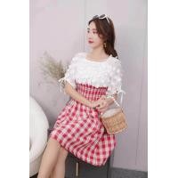 ราคา Kim shop พร้อมส่ง ชุดกระโปรงลายสก๊อต เดรสสั้น เดรสกระโปรง จั๊มเอว กระโปรงสก๊อต พร้อมซับในตัว (7898266532)