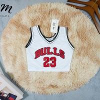 ราคา เสื้อครอป กล้ามบาส ทรงคอวี ผ้าเม็ดข้าวสาร งานสกรีนลายBULLS Size 32 34 มี7สี ดำ ขาว เเดง ม่วง น้ำเงิน เหลืง กรม (21896989545)