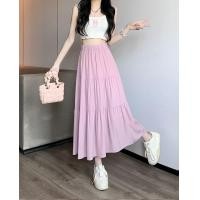 ราคา กระโปรงเอวสูง กระโปรงชั้น เอวยางยืด ระบาย3ชั้น ไม่อบอ้าว 16350 (22582288695)