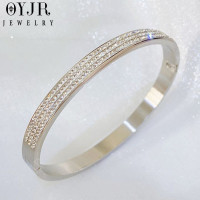 ราคา OYJR กำไลเพชรไม่ลอก กำไลสแตนเลสแท้ กำไลข้อมือ หญิง สวยๆ (18739386292)