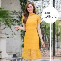 ราคา คอลเลคชั่นสีเหลือง เดรสสีเหลือง ชุดอองาน เดรสลูกไม้ ธีมเหลือง มัสตาร์ด ชุดใส่ทำงาน มีไซส์ S M L XL (22509989393)