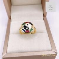 ราคา แหวนหยิงหยางประดับพลอยสามสี ขนาดฟรีไซต์ (21874512906)