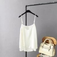 ราคา มีไซส์ใหญ่ Plus Size Womens Sleeveless White Pink Chiffon Camisoles Oversized Fashion Elegant V neck Female Tops (22884161913)