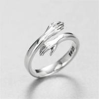 ราคา Personality Retro Silver Plated Love Hug Rings For Women Korean Fashion Jewelry 2022 Trend Creative Open Ring Anillos Adjustable (17837714528)