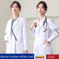 ราคา COD เสื้อกาวน์ห้องแล็บผู้ชายผู้หญิงเสื้อโค้ทสีขาวหมอชุดโรงพยาบาลแขนยาวเสื้อผ้าทำงานผู้ใหญ่ทางการแพทย์ (13505649469)