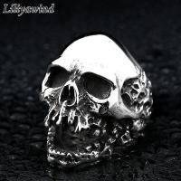 ราคา แหวนหัวกะโหลกเงินผู้ชาย Liliyawind Stainless Steel (3968314976)