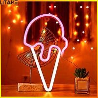ราคา Litake Brightly Ice Cream Neon Signs For Wall Decor USB Powered LED Neon Signs Flexible Battery Power Luminous Neon Lamp Christmas Halloween Decoration Gifts (21333955634)