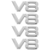 ราคา BKSM 4Pcs 7 5X3 5cm Auto Car V8 Stickers 3D Chrome Sticker Badge Emblem (22559121418)