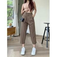 ราคา cici กางเกงกระบอกเล็กทรงบอย7ส่วน ผ้าไอด้าเอวสูง 0064 Pants Women Lady (23060123463)