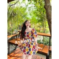 ราคา เซตลายดอก สงกรานต์ แถมโบว์ผูกผม ชุดลายดอก ชุดเซต เสื้อกางเกง (20621507620)