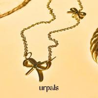 ราคา URPALS สร้อยคอ สร้อยคอจี้โบว์ สร้อยคอสุดน่ารัก ตัวเรือน Stainless ชุบทอง 18K ใส่อาบน้ำ ออกกำลังกายได้ (23324100888)