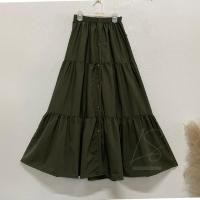 ราคา Long skirt กระโปรงผู้หญิง กระโปรงยาว ทรงบาน เอวยางยืด กระโปรงทรงลำลอง รุ่นกระดูมหน้า 3ชั้น ผ้าไหมอิตาลี ผ้าไม่ร้อน ใส่สบายSK A119 (15186628305)