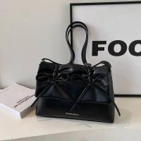 ราคา กระเป๋าหนังสะพายข้างตกแต่งด้่วยโบว์ เป็นหนังนิ่มผ้ายู่ยี่ (23205669263)