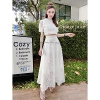 ราคา เดรส ลูกไม้ สีขาว สีชมพู สีเทา สีโอรส (7285596079)