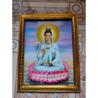 ราคา กรอบรูปกระจกพร้อมภาพมงคลเสริมฮวงจุ้ยเจ้าแม่กวนอิม ขนาด18 23 นิ้ว (13101834109)