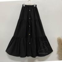 ราคา Long skirt กระโปรงผู้หญิง กระโปรงยาว ทรงบาน เอวยางยืด กระโปรงทรงลำลอง รุ่นกระดูมหน้า 3ชั้น ผ้าไหมอิตาลี ผ้าไม่ร้อน ใส่สบายSK A119 (15186628309)