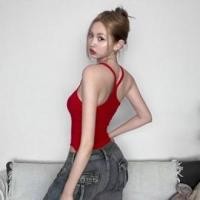 ราคา HALO Bra ส่งไวจากไทย ตัวอักษรสีแดงปัก บอดี้สูท แขนกุดผู้หญิงเปิดเสื้อกั๊กสไตล์สตรีทสุดฮอตของผู้หญิง เสื้อเว้าหลังทรงเพรียวสีตัดกัน (22755110072)