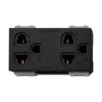 ราคา PANASONIC เต้ารับคู่ 3 ขา WEGN15929 B สีดำ (18784080427)