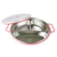 ราคา ถาดอาหาร สแตนเลส 3ช่อง มีหูจับ พร้อมฝา 22 ซม ถาดหลุม ถาดสแตนเลส (17469946230)