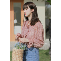 ราคา พร้อมส่ง เสื้อเชิ้ตชีฟองลายดอกไม้เล็กๆ สวยงาม CC22 (16394105420)