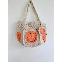 ราคา กระเป๋าถักเชือกฟอกแต่งหน้ายิ้มสีด้าน (22172024645)