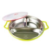 ราคา ถาดอาหาร สแตนเลส 3ช่อง มีหูจับ พร้อมฝา 22 ซม ถาดหลุม ถาดสแตนเลส (17469946228)