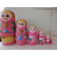 ราคา ตุ๊กตาแม่ลูกดก ตุ๊กตารัสเซียสีชมพู สูง5นิ้วงานไม้ ทั้งหมด6ชิ้น (23001750090)