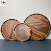 ราคา จานไม้ยางพาราแบบกลม จานไม้ ถาดไม้ ทรงกลม สำหรับใส่อาหาร มี 4 ขนาด (9423811720)