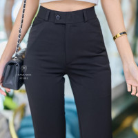 ราคา กางเกงขายาวผู้หญิงทำงาน ผ้านาโนขอบยื่น (12485029799)