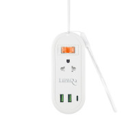 ราคา ปลั๊กไฟ รางปลั๊ก ปลั๊กพ่วง มอก ยี่ห้อ Lumira รุ่น LS 024 2U 2 ช่อง 2USB 1 Type C สาย 1 2 เมตร รับประกัน 3 ปี by iJoe (23295814650)